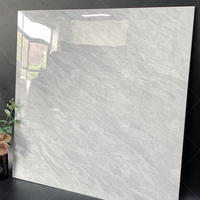 Carrelage de Sol en Porcelaine 60x60 Gris Clair de Foshan, Carreaux Façon Marbre pour Sols et Murs de Salle de Bain