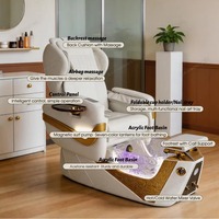 Chaise de pédicure électrique de luxe pour salon de beauté, avec bassin en céramique, pour manucure, spa, massage des ongles et pédicure