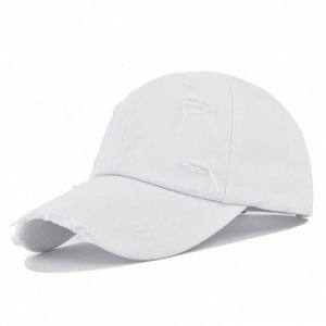 High Quality 100% Cotton Vintage Baseball Cap Custom logo Mens Distressed Ripped Baseball <b>Hats</b> - Product Image 5