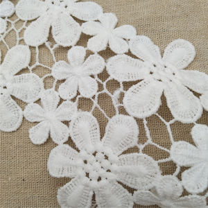 100% Polyester <b>Flower</b> Lace Trim Milk Silk Water Soluble Embroidery for Home Garments Clothes - Product Image 5