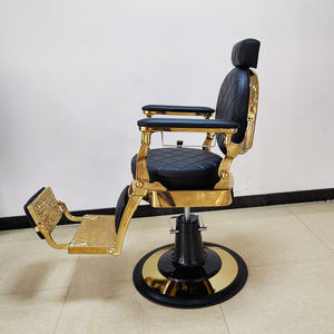 Sillón de Peluquería Hidráulico Reclinable de Aleación de Aluminio Dorado, Muebles de Peluquería Retro, Silla de Barbería para Salón de Belleza - Product Image 4
