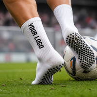 Chaussettes de football personnalisées avec logo, antidérapantes, respirantes, en coton, broderie, entraînement de football, match