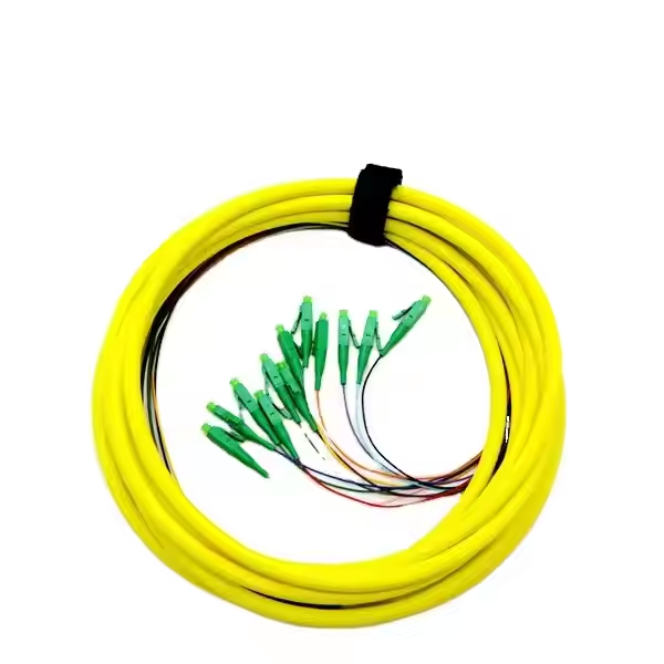 Wholesale FTTH Fiber Optic Pigtails Single Mode LC / APC SM 12 Core Pigtails 1M