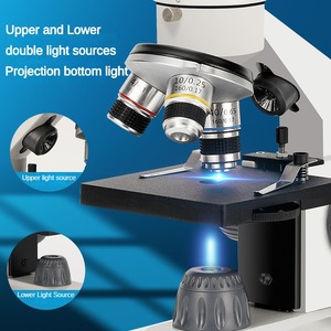 Microscopio para enseñanza de biología equipo educativo microscopio monocular con cámara y pantalla de visualización - Product Image 3