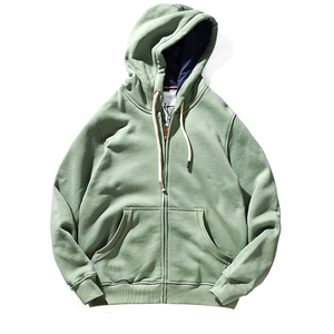 Fabricant de sweats à capuche zippés en molleton épais pour hommes, avec logo personnalisé OEM ODM, coupe ample, décontracté, prix de gros direct usine - Product Image 2