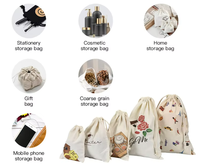 Sac à dos à cordon personnalisé avec logo, sac à bijoux en coton de marque, pochette en toile naturelle de 15x20 cm, petite pochette en gros avec code QR