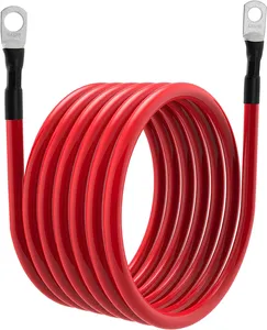 Red And Black Ground Cable High Current Car Battery Cable Pressed Ring Terminal Solar Cable