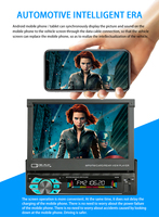 Radio Multimedia Digital 1 DIN para Coche con Pantalla Táctil Retráctil de 7" Autoradio Estéreo Reproductor de Video MP5 y DVD