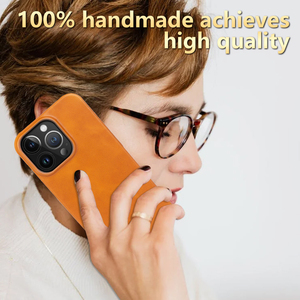Cuir véritable pour <span class=keywords><strong>iPhone</strong></span> <span class=keywords><strong>11</strong></span> 12 13 14 15 16 17 Pro Max Case 17 Air Oil Wax Pattern Anti slip and Anti Drop Leather <span class=keywords><strong>iPhone</strong></span> Case - Product Image 3
