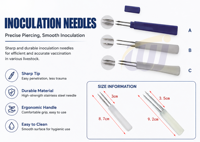 Aiguille de vaccination WANJIA pour la variole aviaire, en acier inoxydable, sûre et fiable, double aiguille de vaccination pour canards, oies, poulets, élevages avicoles