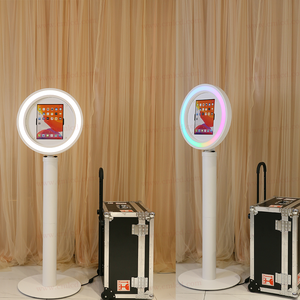 Photomaton portable en aluminium rond de qualité supérieure avec éclairage LED RGB et angle réglable pour location de mariage - Product Image 5