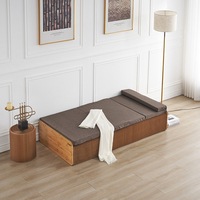 Lit en papier extensible et pliable blanc/marron - Lit portable léger et doux pour la chambre à coucher