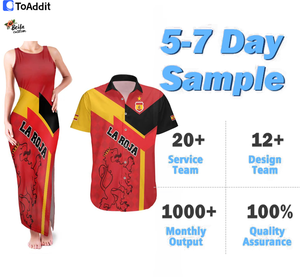 Personalizado España Parejas <span class=keywords><strong>Ropa</strong></span> de Verano Tanque Maxi Fiesta <span class=keywords><strong>Ropa</strong></span> Mujer Vestidos y Camisa Conjunto - Product Image 4