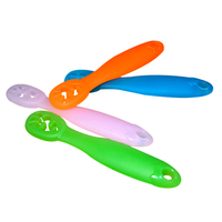 Cuillère d'apprentissage en silicone de qualité alimentaire pour bébé, cuillère à pâte de riz, ensemble d'ustensiles mignons pour enfants