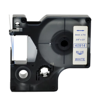 Cassette d'étiquettes 9mm*7m bleu sur blanc 40914 D1 compatible avec le ruban d'étiquettes Dymo