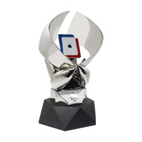 Trophée fournisseur design créatif or argent bronze trophée poker compétition trophée métal