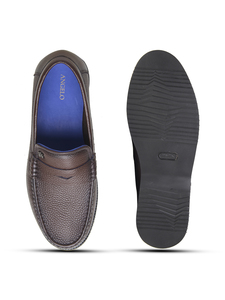 Mocassins formels en cuir importé à bout rond avec doublure en cuir DD et semelle Ortholite en cuir TPR pour hommes - Product Image 6