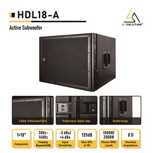 <span class=keywords><strong>Amplificador</strong></span> de Potencia <span class=keywords><strong>para</strong></span> <span class=keywords><strong>Subwoofer</strong></span> Activo HDL18-A de 18 Pulgadas, Metálico, <span class=keywords><strong>con</strong></span> <span class=keywords><strong>Salida</strong></span> de 1000W/2000W, 4 Canales Estéreo, Respuesta de Frecuencia de 30Hz-140Hz - Product Image 2
