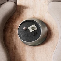 Table basse en verre fusionné et cadre en métal au design moderne et luxueux pour salon, villa, bureau