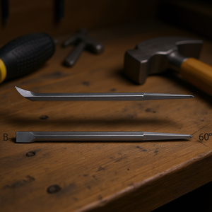 Palanca de Desmontaje de Grado Industrial Fervi con Extremo Recto y Ángulo de 60 Grados para Trabajos de Demolición y Precisión - Product Image 3