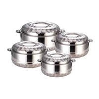 Set Peralatan Masak Dapur Orchid 4-Piece Berlapis Baja, Anti Karat, Minimalis Modern, Kapasitas Besar, Isolasi Dua Lapis