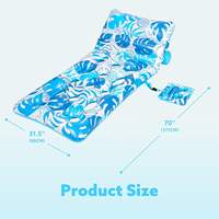 Marazual - Transat gonflable pour piscine avec dossier réglable, design feuilles tropicales, avec porte-gobelets pour adultes