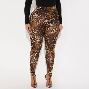 Viviblook J25PT470 Pantalones Casuales de Mujer, Ajustados, Sexys, de Cintura Alta, con Estampado de Leopardo - Product Image 2