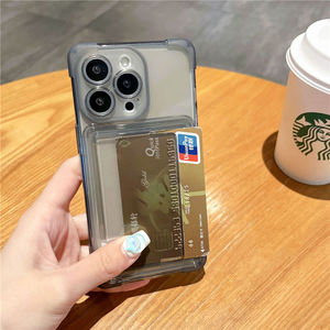 Custodia per telefono cellulare trasparente per <span class=keywords><strong>iphone</strong></span> <span class=keywords><strong>11</strong></span> 12 13 14 <span class=keywords><strong>pro</strong></span> <span class=keywords><strong>protezione</strong></span> max per <span class=keywords><strong>iphone</strong></span> 15 case di lusso con titolare della carta - Product Image 3