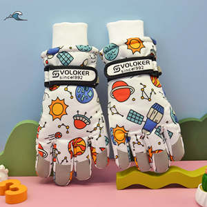 Gants de ski pour enfants, hiver, thermiques, doublés polaire, épais, antidérapants, imperméables, protection UV, coupe-vent, respirants, séparables - Product Image 1