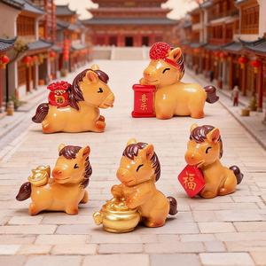 Figuras de Caballos de Resina Miniatura Surtidas al por Mayor, Adornos del Zodiaco Chino para Micropaisajes, Decoración del Hogar y Manualidades - Product Image 6