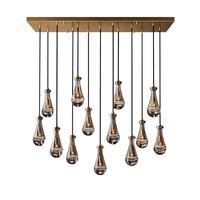 Lustre de plafond en feuille d'or et acier inoxydable poli de 40 pouces, avec coquille en pierre naturelle d'albâtre