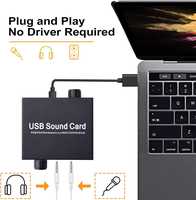 Carte son USB externe avec sortie de contrôle du volume et adaptateur audio stéréo de réglage du bouton de basse avec microphone de 3.5mm pour PS4