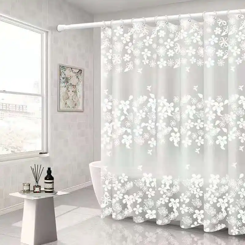 Rèm Tắm PEVA Dày Chống Thấm Nước Bán Buôn 72 "* 72" Phong Cách Instagram Giá Rẻ Có Móc