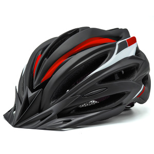 Fengyu 自転車ヘルメット スタイリッシュ 調整可能 通気性 軽量 バイザースタイル ロードバイク PC+EPS カラーブロックプリント 安全サイクリング - Product Image 1
