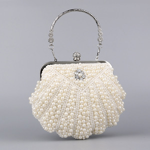 Wholesale Elegant Metal Frame <b>Beaded</b> Metallic Clutch Bags Evening Party Bags Rhinestone Purses for Women - Product Image 2
