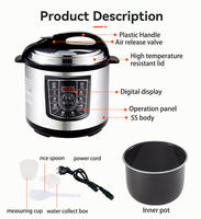 Appareil ménager intelligent Multi 5L 6L Capacité Affichage LED Contrôle intelligent Autocuiseur électrique Revêtement antiadhésif