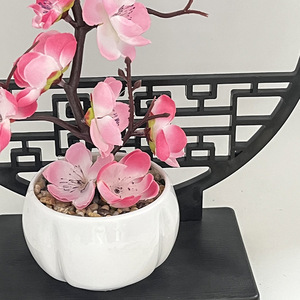 Nouvel ensemble d'écrans de style chinois, ornement de maison <span class=keywords><strong>en</strong></span> faux prunier d'hiver, mini vase <span class=keywords><strong>en</strong></span> plastique, ornement de cour et d'entrée <span class=keywords><strong>en</strong></span> <span class=keywords><strong>pot</strong></span> - Product Image 3