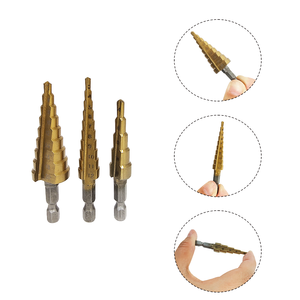 6pc High Speed Steel Titanium <b>Step</b> <b>Drill</b> Bits Set Wood Metal Drilling - Product Image 5