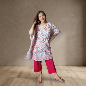 Vestido Kaftan Ramadán Eid Mubarak, Talla Estándar y Grande, Estampado a Mano, 100% Algodón, Informal, Manga Corta - Product Image 2