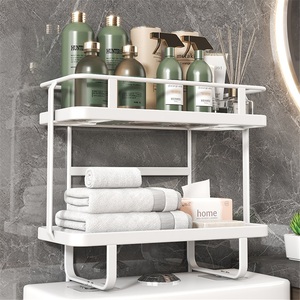 Modern <b>Corner</b> Toilet Storage Rack Eco-Friendly Zinc Alloy Punch-Free <b>Standing</b> for Hotel Use Multifunctional Bathroom Storage - Product Image 2