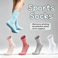 Chaussettes de sport personnalisées en maille respirante, anti-humidité, avec soutien de la voûte plantaire, amortissantes, antidérapantes, pour le basketball et la course à pied