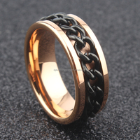Bague Fidget Spinner en Carbure de Tungstène de 8mm pour Homme, Bague de Mariage Cool, Élégante, Tendance, Sans Stress, Anxiété, Noir
