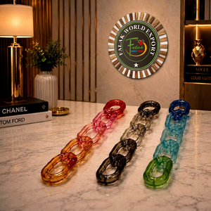 Décoration murale en chaîne de résine bleue translucide, écran suspendu en acrylique, boucle en plastique, séparateur de pièce, panneaux de décoration intérieure - Product Image 1