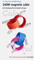 Câble de charge rapide magnétique tressé en nylon E-Marker 60W 100W 240W 1m Type-C vers Type-C pour téléphone portable