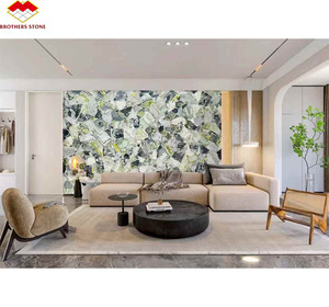 Jade de glace Marbre émeraude froid Jade vert de glace Marbre de luxe Pierre <span class=keywords><strong>Primavera</strong></span> Lux Beauté naturelle Panneau mural en marbre ardoise verte - Product Image 5
