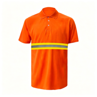 T-shirt d'été respirant à revers réfléchissant en tissu œil-de-perdrix, gilet réfléchissant, polo à manches courtes, uniforme de travail