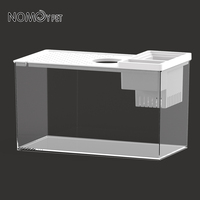 NOMOY PET Petit aquarium Aquarium Aquarium avec bac de plantation de plantes et porte-stylo pour petits poissons crevettes ou Betta