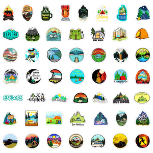 50 pièces autocollants de voyage en plein air forêt randonnée <span class=keywords><strong>Camping</strong></span> beau paysage <span class=keywords><strong>autocollant</strong></span> <span class=keywords><strong>autocollant</strong></span> à bricolage bouteille d'eau téléphone portable - Product Image 2