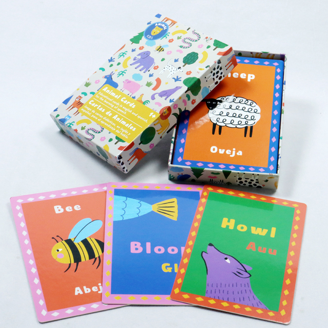 Custom Animal Design Eco-Friendly Educational Flash Cards for Kids Table Game High Quality Wholesale