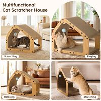Maison à gratter pour chat en carton avec balles, lit pour chat, tunnel pour chats d'intérieur et chatons
